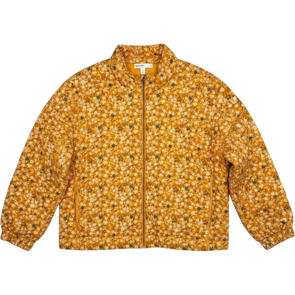 Sonoma Womens XL Quilted Cotton Jacket Yellow Floral Soft Cottage Ditsy Floral